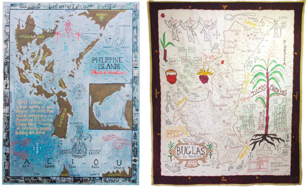 Zwei Karten aus This is not an atlas, "Philippine Islands" und "Buglas Is. de Negros"