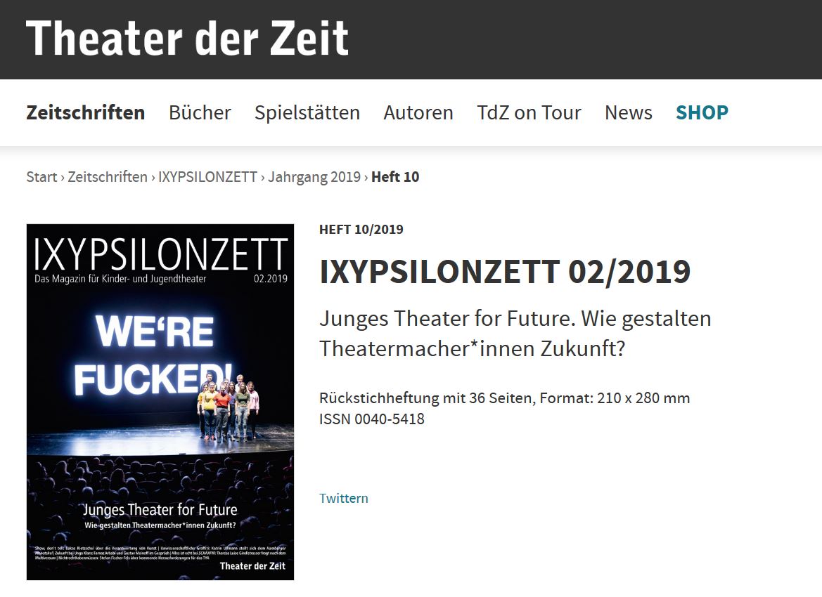 Wir.Wie? im Theatermagazin IXYPSILONZETT
