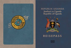 Spielkarte Reisepass Quartett Republik Uganda