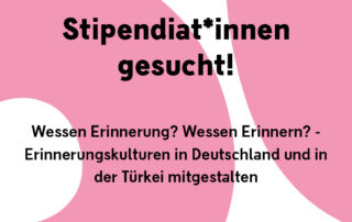 Text-Grafik: Stipendiat*innen gesucht!