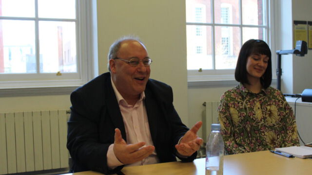 im Gespräch mit Yaron Matras und Alex Robertson von Multilingual Manchester (c)Heda Bayer Gespräch mit Yaron Matras und Alex Robertson von Multilingual Manchester